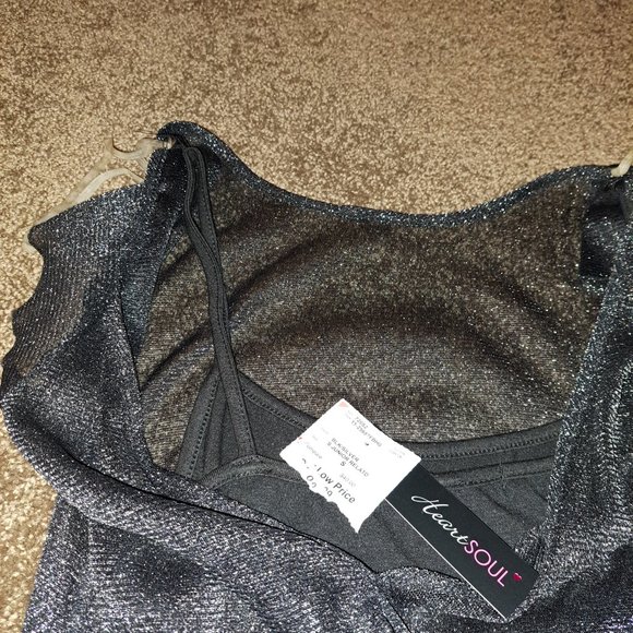 Heart And Soul Black Sparkle Top size Small New with Tags - Picture 5 of 5
